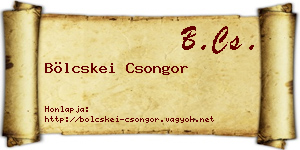 Bölcskei Csongor névjegykártya