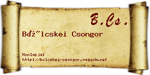 Bölcskei Csongor névjegykártya